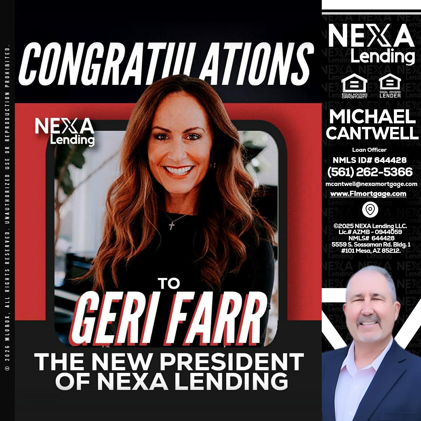 CONGRATULATIONS - Michael Cantwell -Loan Officer