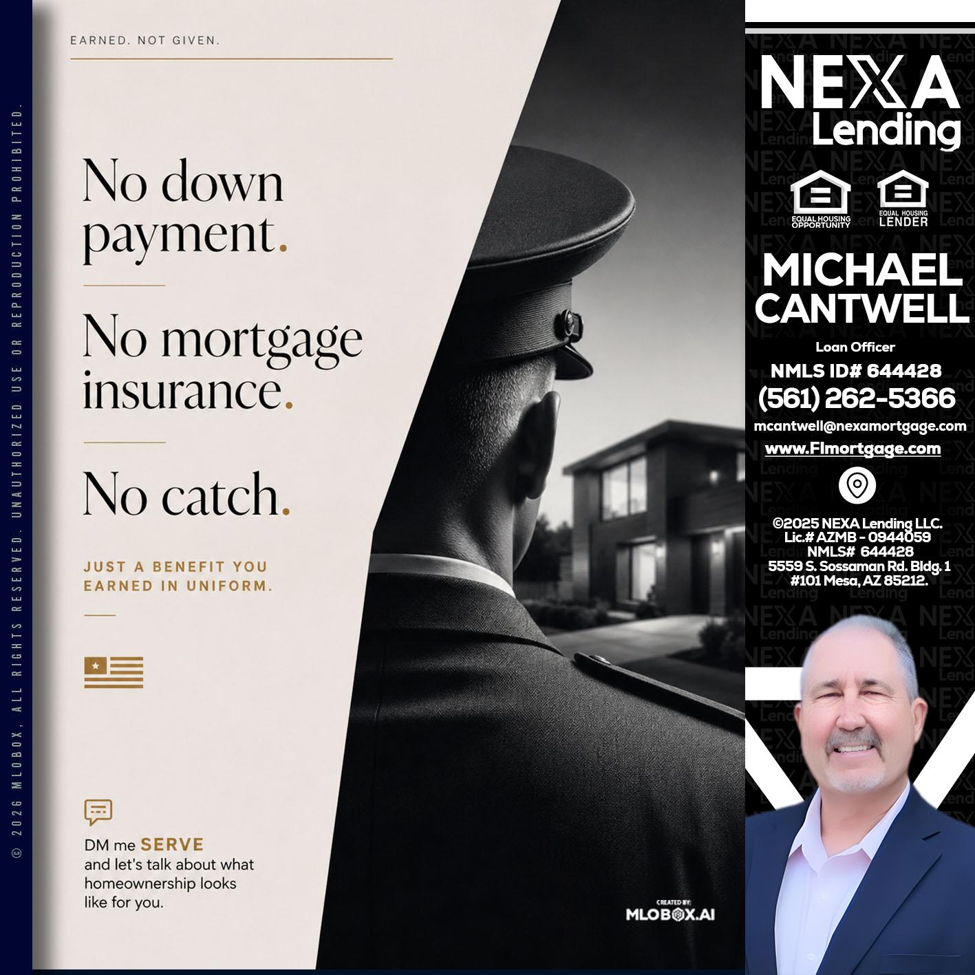 NO DOWN PAYMENT - Michael Cantwell -Loan Officer