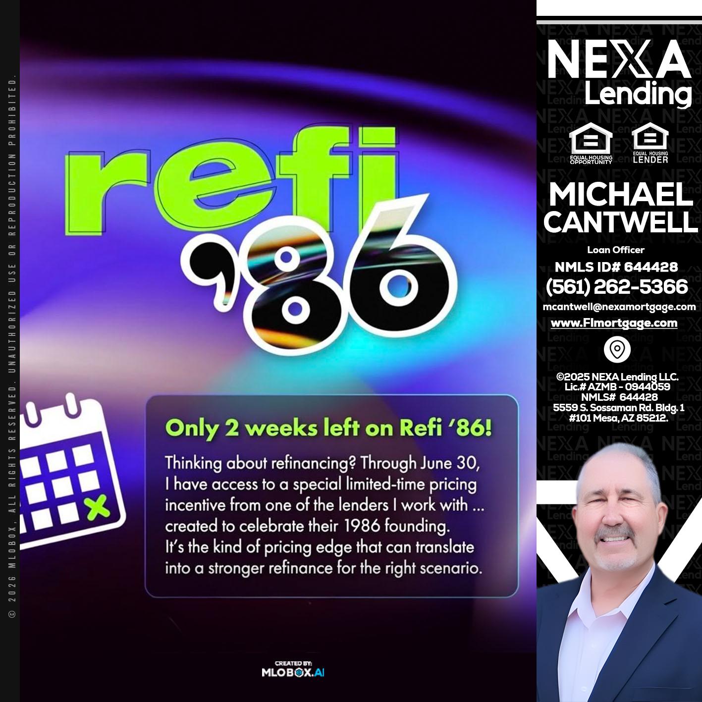 REFI 86 - Michael Cantwell -Loan Officer