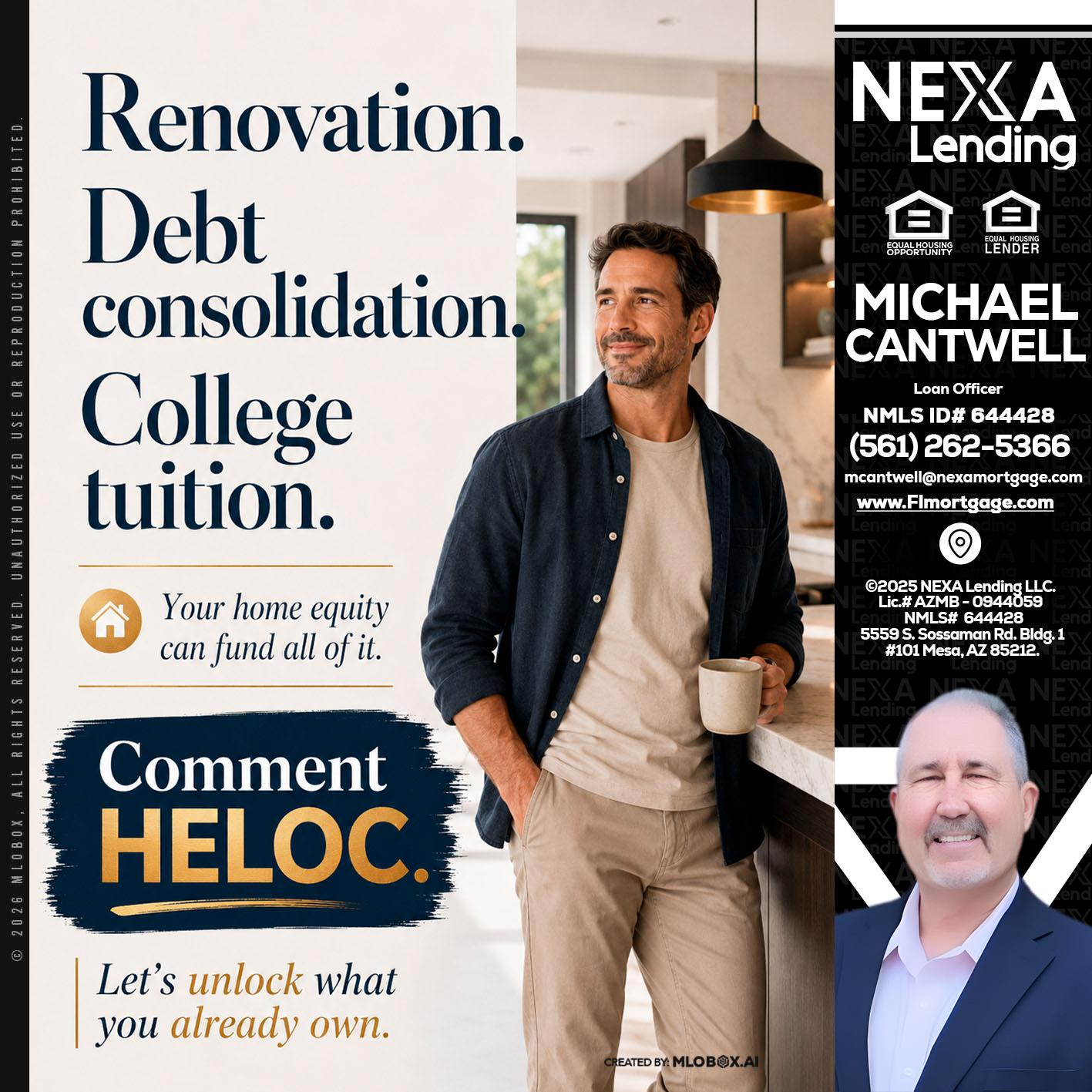 RENOVATION DEBT - Michael Cantwell -Loan Officer