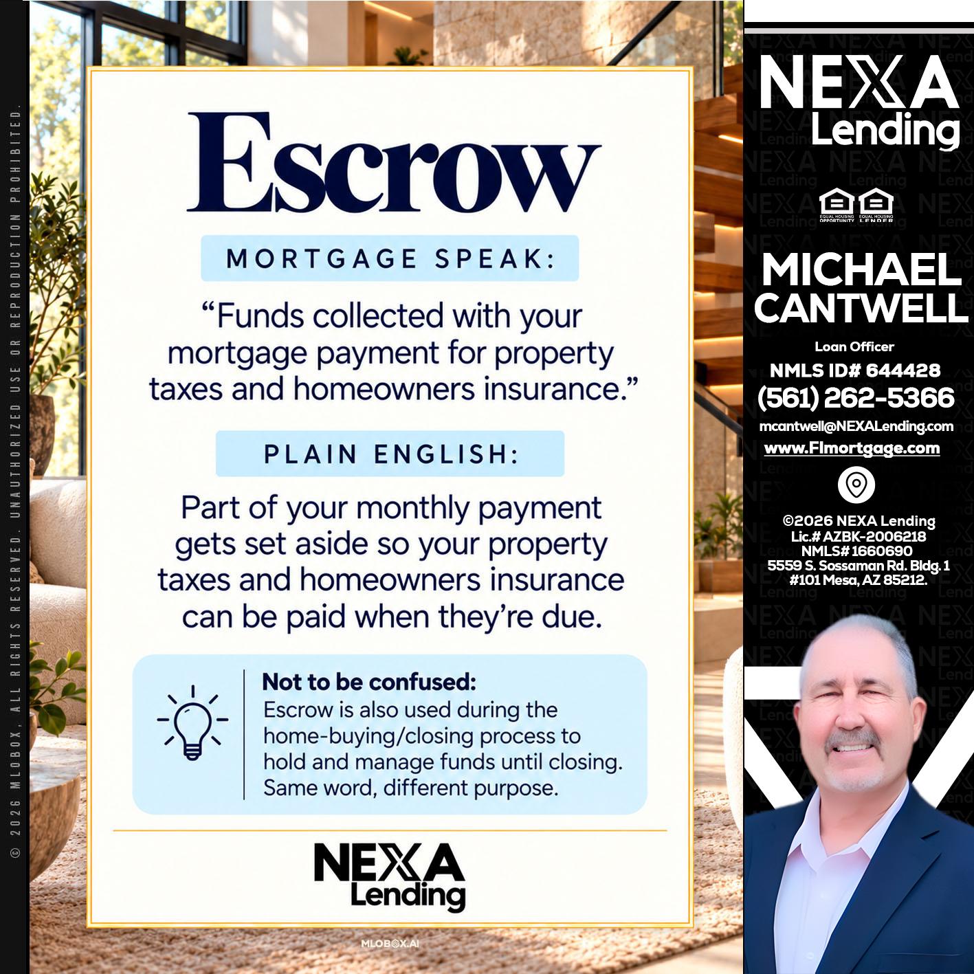 ESCROW - Michael Cantwell -Loan Officer